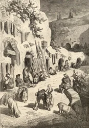 Gypsy Caves, Sacro Monte, Granada, Spanien, från "Spanish Pictures" av pastor Samuel Manning, publicerad 1870
